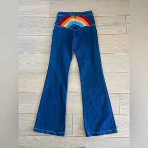 Free People Somewhere Over the Rainbow Flare Jeans size 25